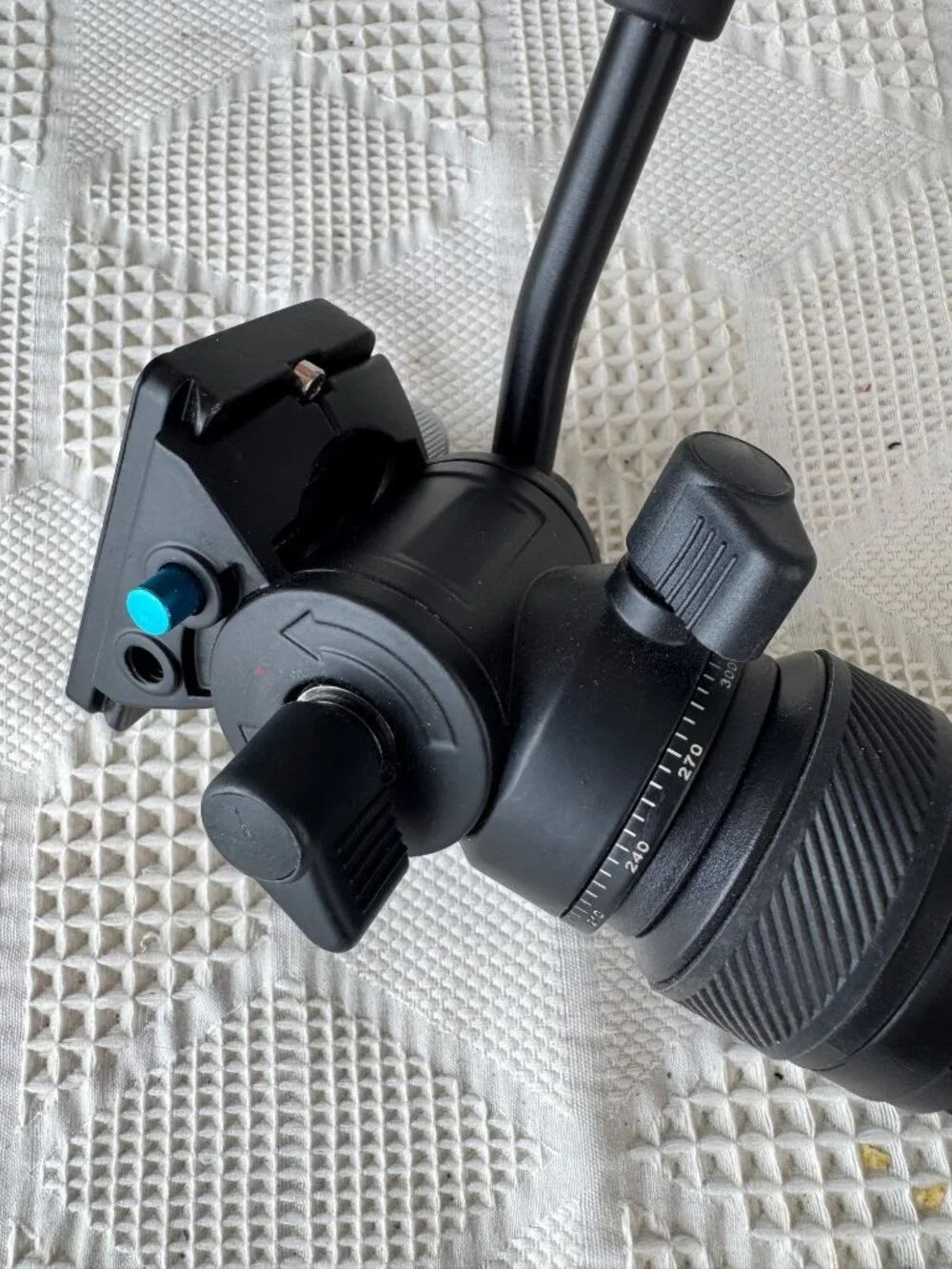 Lightweight Black Camera Tripod w Adjustable Head & Quick Release Plate